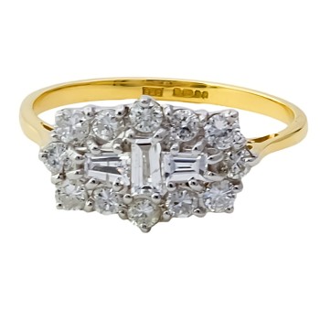 18ct gold Diamond 1ct Cluster Ring size T